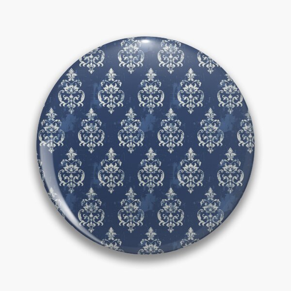Item preview, Vintage Dark Blue French Damask designed and sold by LouieVanille.