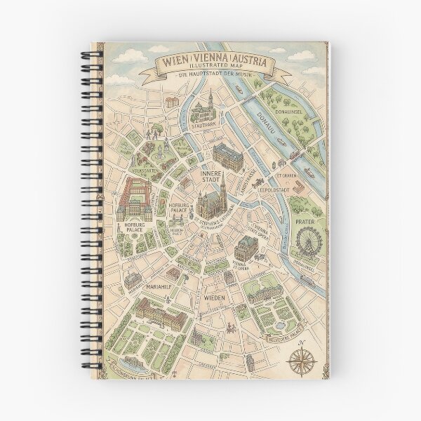 Item preview, Vintage Illustrated Map of Vienna Austria designed and sold by Iustyn26.