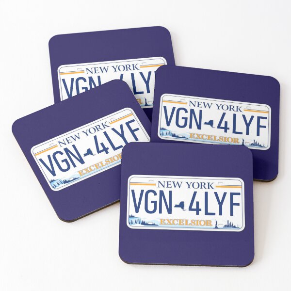 Item preview, Vegan For Life New York License Plate designed and sold by coodoosandco.