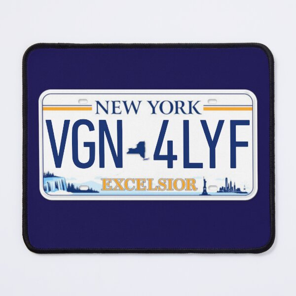 Item preview, Vegan For Life New York License Plate designed and sold by coodoosandco.