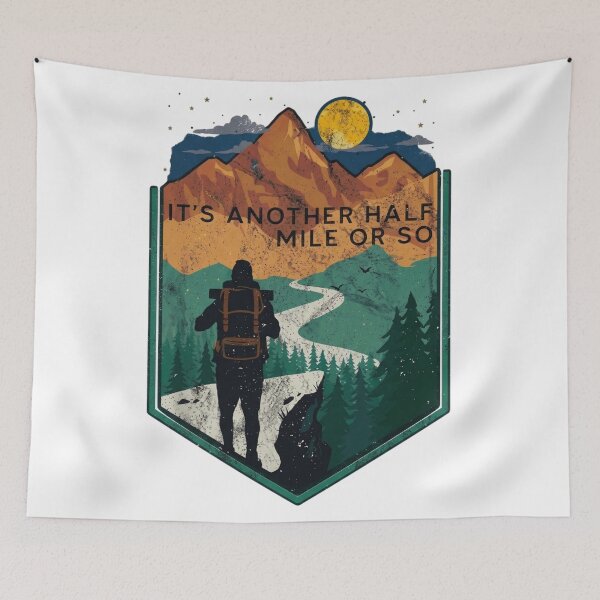 Item preview, IT'S ANOTHER HALF MILE OR SO: Vintage Hiking Adventure Quote designed and sold by Shopeon Designs.
