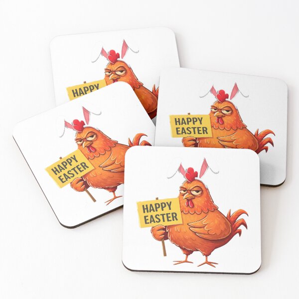 Item preview, Grumpy Easter Chicken - Funny Rabbit Ears Sarcastic Holiday Art designed and sold by Tw1nsAIArt.