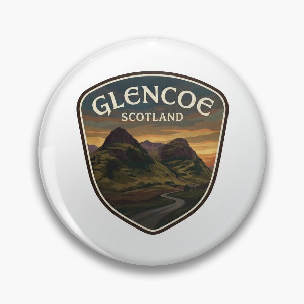 Item preview, Glencoe Scotland Highlands Mountain Travel Badge designed and sold by Baudtmann.