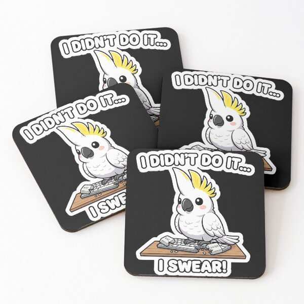 Item preview, Cockatoo Parrot Keyboard Destroyer - I Did Not Do It Kawaii designed and sold by WAWERJ STUDIO.