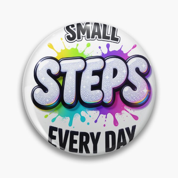 Item preview, Modern Rainbow Splatter Sticker – Small Steps Every Day Inspirational Design designed and sold by ARTCREATESHOP.