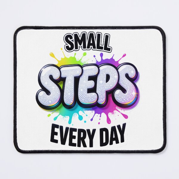 Item preview, Modern Rainbow Splatter Sticker – Small Steps Every Day Inspirational Design designed and sold by ARTCREATESHOP.
