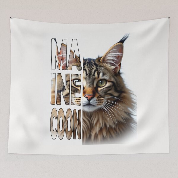 Item preview, Maine Coon Cat Portrait - Cute Cat Lover Design designed and sold by dkza.