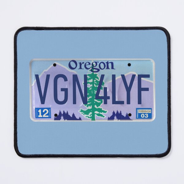 Item preview, Vegan For Life Oregon License Plate designed and sold by coodoosandco.