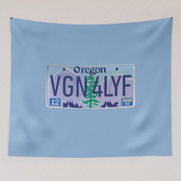Item preview, Vegan For Life Oregon License Plate designed and sold by coodoosandco.