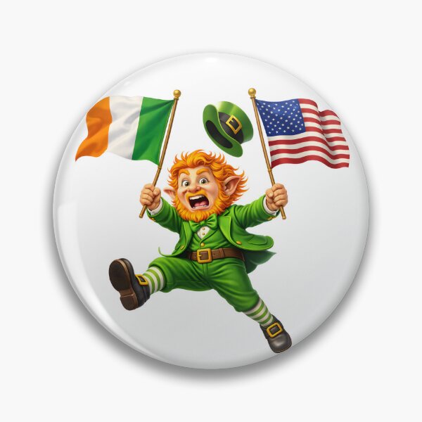 Item preview, Irish American Leprechaun – St. Patrick’s Day USA Ireland Flag designed and sold by Rough Sketches – Ireland Inspired Art.