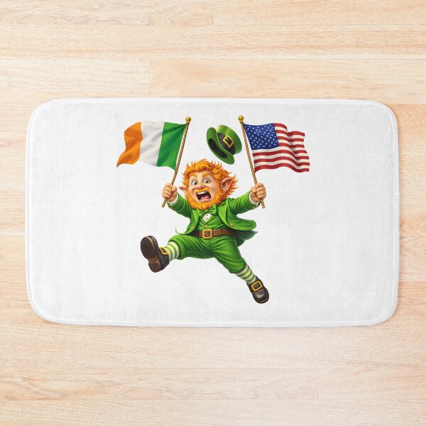 Item preview, Irish American Leprechaun – St. Patrick’s Day USA Ireland Flag designed and sold by Rough Sketches – Ireland Inspired Art.