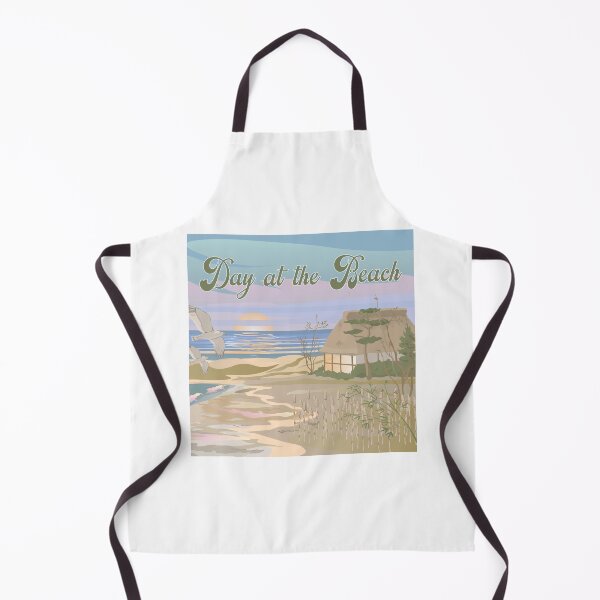 Item preview, Day at the Beach Vintage Coastal Hut Sunset Art designed and sold by PixelWaveBD.