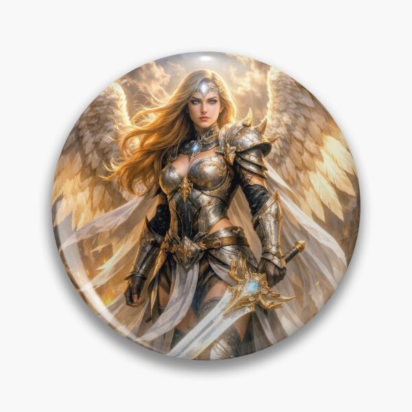 Item preview, Celestial Angel Warrior with Sword – Epic Fantasy Angel Guardian Artwork designed and sold by DrakariArt.