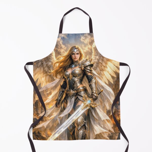 Item preview, Celestial Angel Warrior with Sword – Epic Fantasy Angel Guardian Artwork designed and sold by DrakariArt.