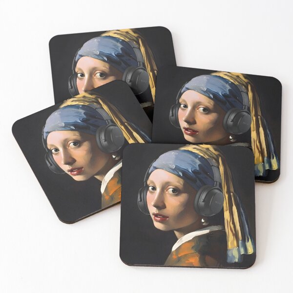 Item preview, Funny Girl with a Pearl Earring, Headphones designed and sold by Shoot-The-Moon.