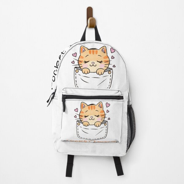 Item preview, Cute Cat in Pocket T-Shirt – Kawaii Pocket Kitty with Hearts – Adorable Cat Lover Gift designed and sold by SimoesArtistry.