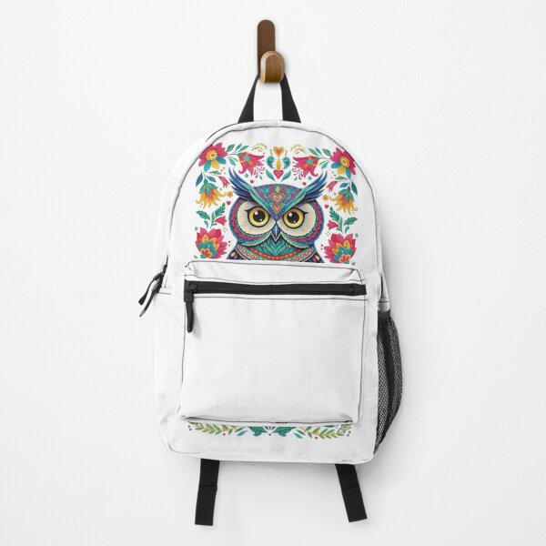 Item preview, Colorful Mystic Owl: Floral Folk Art and Sacred Heart designed and sold by Skully-Studio.