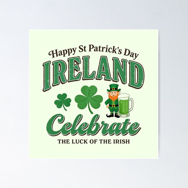 Item preview, Luck of the Irish Celebrate Ireland Vintage Typography designed and sold by zzz888.