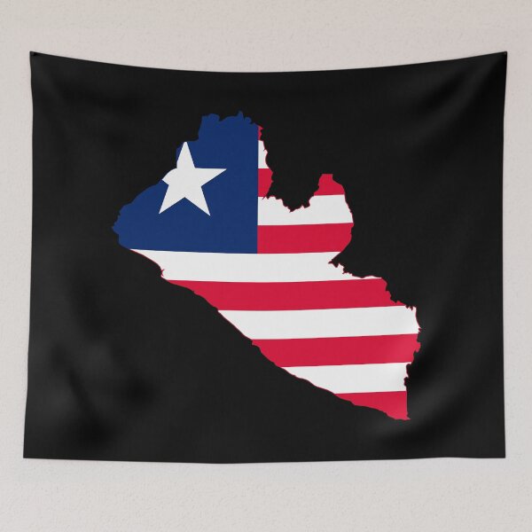 Item preview, Flag Map of Liberia designed and sold by DreamBrushy.