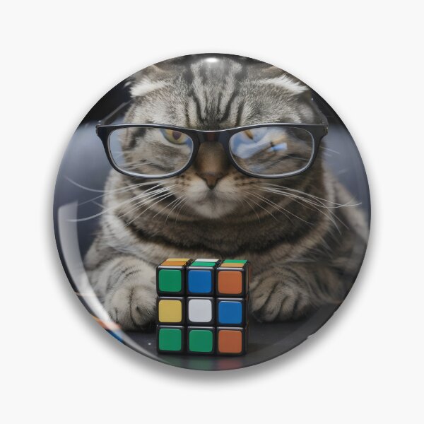 Item preview, Cat with a Rubik's Cube. designed and sold by MyHappyArtShop.