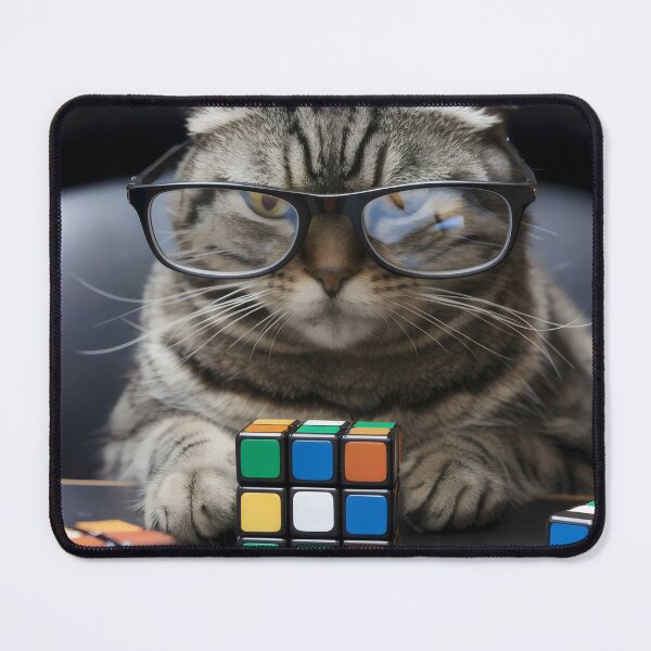 Item preview, Cat with a Rubik's Cube. designed and sold by MyHappyArtShop.