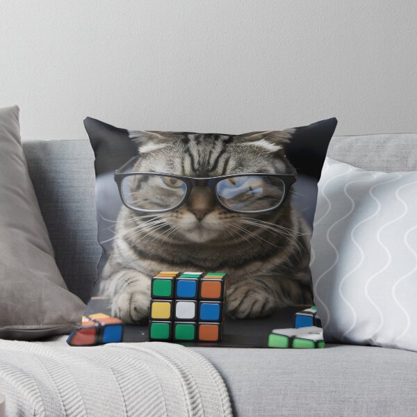 Item preview, Cat with a Rubik's Cube. designed and sold by MyHappyArtShop.