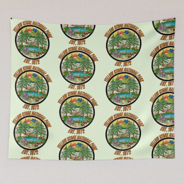 Item preview, Vintage Yellowstone National Park Wildlife Sticker - Retro 1872 Edition designed and sold by The Urban Explorer.