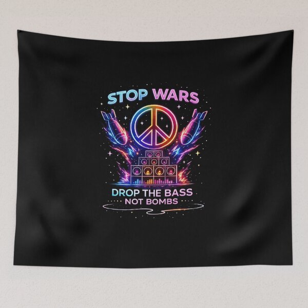 Item preview, Stop Wars Drop the Bass – Anti War Rave Peace Sign designed and sold by leyfinder.