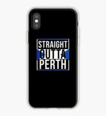 Straight Outta Perth Retro Style - Gift For An Perth From Scotland , Design Has The Scottish Flag Embedded iPhone Case