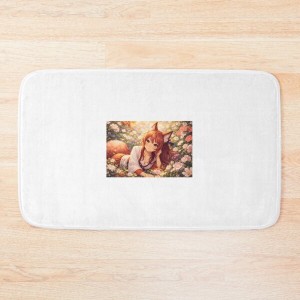 Item preview, Cute Fox Girl Relaxing in a Blooming Flower Garden – Anime Art designed and sold by Anshugoyal.