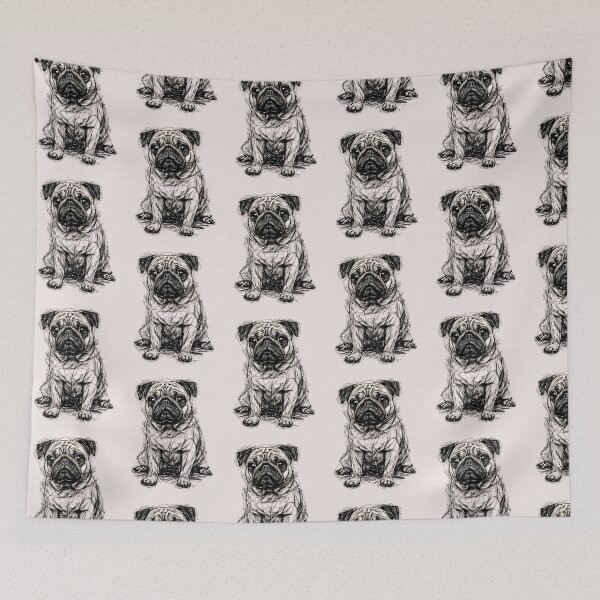 Item preview,  Scribble Pug Dog Abstract Art  Sketch Minimalist Dog  designed and sold by erozzz.