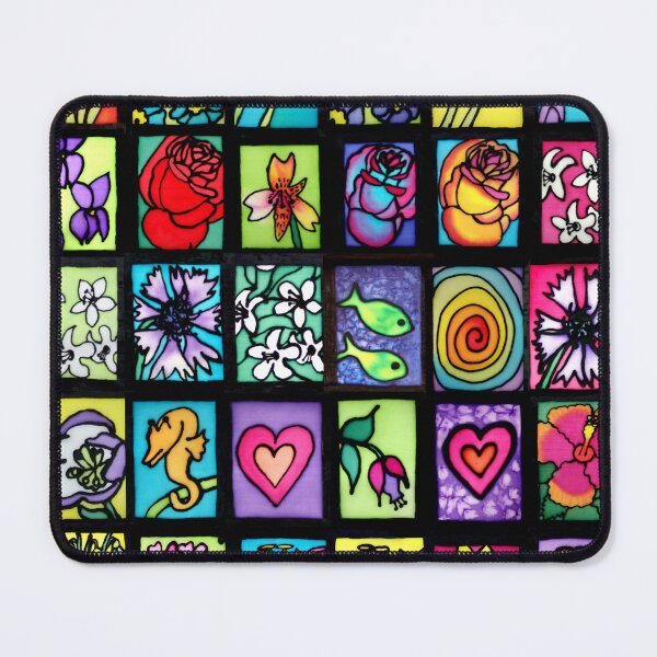 Item preview, Flowers, Sea, Hearts and Squiggles Silk Painting Pattern designed and sold by Katy Fryd.