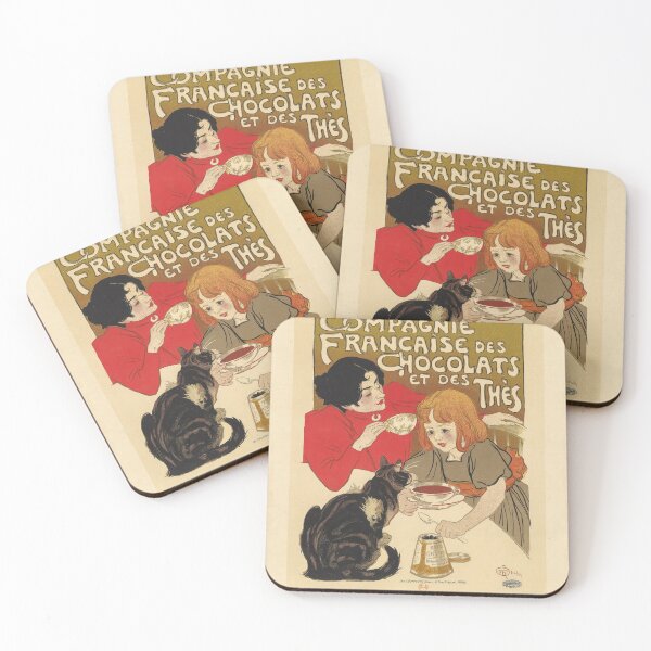Item preview, Vintage French Chocolate Tea Poster Cat Child Steinlen designed and sold by TheSoulOfArt.