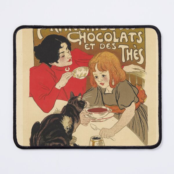 Item preview, Vintage French Chocolate Tea Poster Cat Child Steinlen designed and sold by TheSoulOfArt.