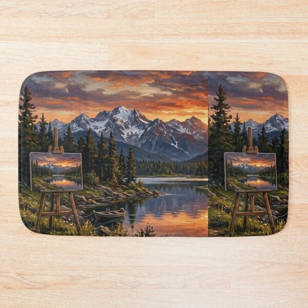 Item preview, Sunset Serenity: The Artist's Mountain Reflection designed and sold by SolenyaStudio.