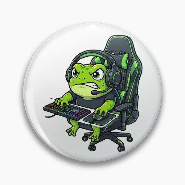 Item preview, Angry Chubby Frog Pro Gamer Illustration designed and sold by Kvarny.