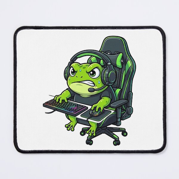 Item preview, Angry Chubby Frog Pro Gamer Illustration designed and sold by Kvarny.