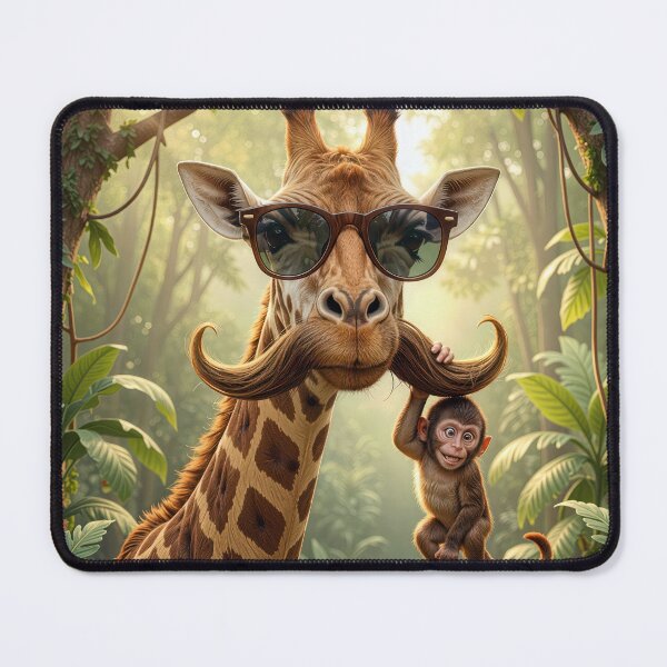Item preview, Giraffe with a Large Mustache and Monkey designed and sold by Maria Dryfhout.