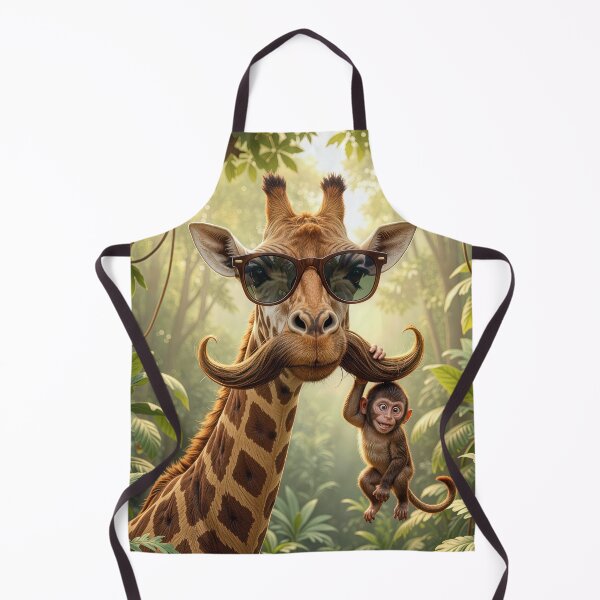 Item preview, Giraffe with a Large Mustache and Monkey designed and sold by Maria Dryfhout.