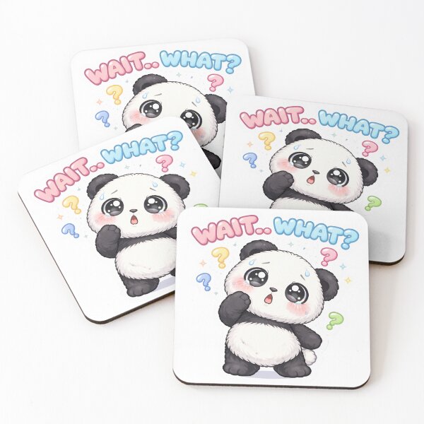 Item preview, Cute Confused Panda “Wait… What?” Sticker – Kawaii Mood Cartoon designed and sold by aurapicks786.