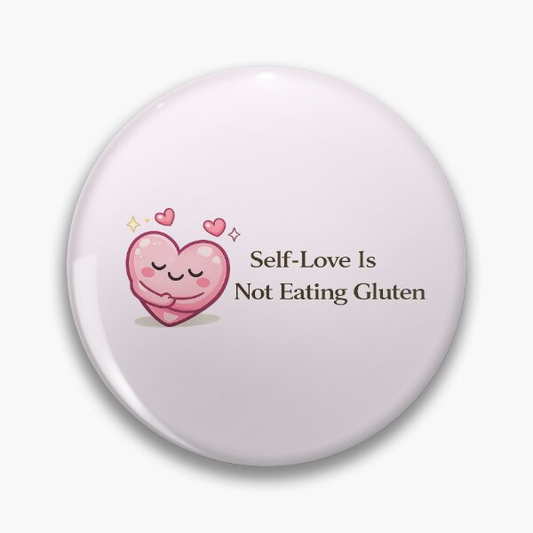 Item preview, Self Love Is Not Eating Gluten – Cute Pink Heart Self Hug Illustration – Coeliac Gluten Free Self Care Meme Sticker T Shirt designed and sold by My Gluten Free Life UK.