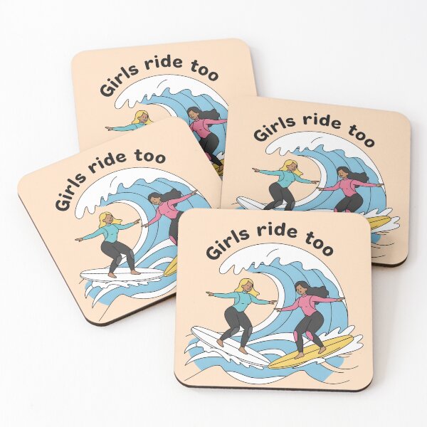 Item preview, Girls Ride Too – Two Female Surfers Riding Waves designed and sold by Sea Gem.