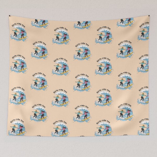 Item preview, Girls Ride Too – Two Female Surfers Riding Waves designed and sold by Sea Gem.
