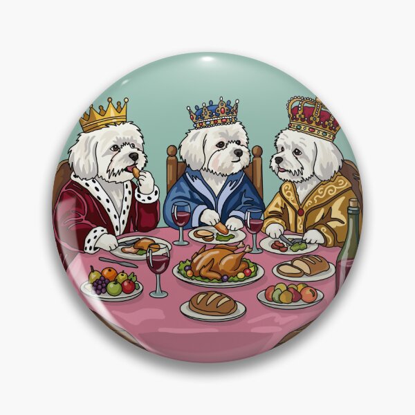Item preview, Maltese Dog Kings Feast Art Print, Regal Renaissance Portrait Wall Art designed and sold by DrawnByMoonBeam.
