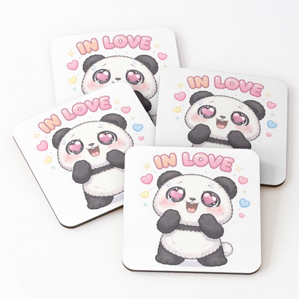 Item preview, Cute Panda “In Love” Sticker – Kawaii Heart Eyes Aesthetic Cartoons designed and sold by aurapicks786.