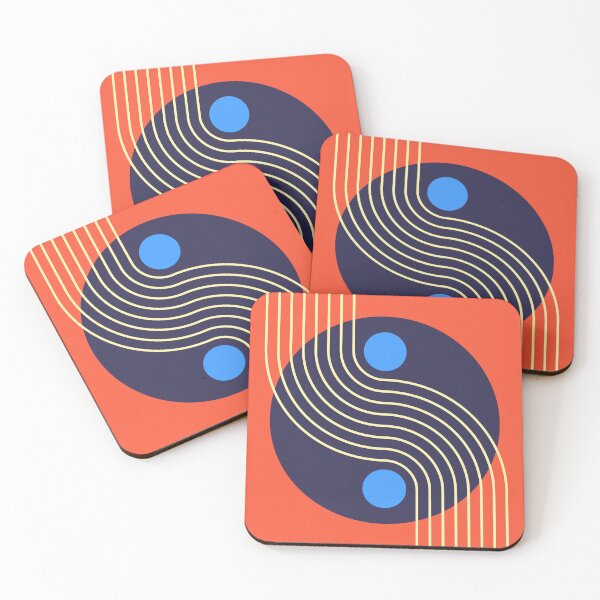 Item preview, Retro Sunset Mid Century Modern Abstract Decor | Modern Yin Yang Inspired Art designed and sold by nineFlorals.