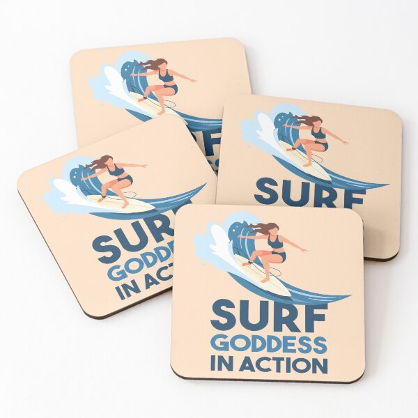 Item preview, Surf Goddess in Action – Powerful Female Surfer Riding a Wave designed and sold by Sea Gem.