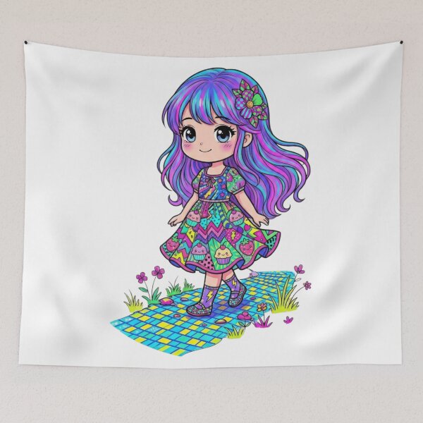 Item preview, The girl and the flowers designed and sold by PP&RAINBOW SHOP.