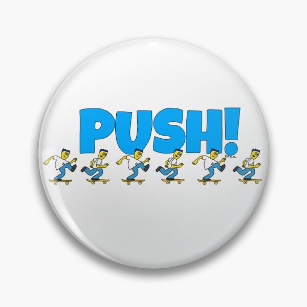 Item preview, Push! – Funny Skateboard Cartoon Illustration designed and sold by kpeco.
