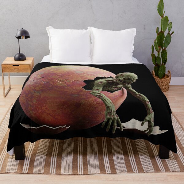 Item preview, Zombie Easter Egg Hatching - Undead Horror Holiday Art designed and sold by Tw1nsAIArt.